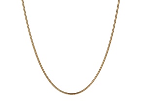 18K Yellow Gold Over Sophisticated Steel 18" Polished Snake Chain