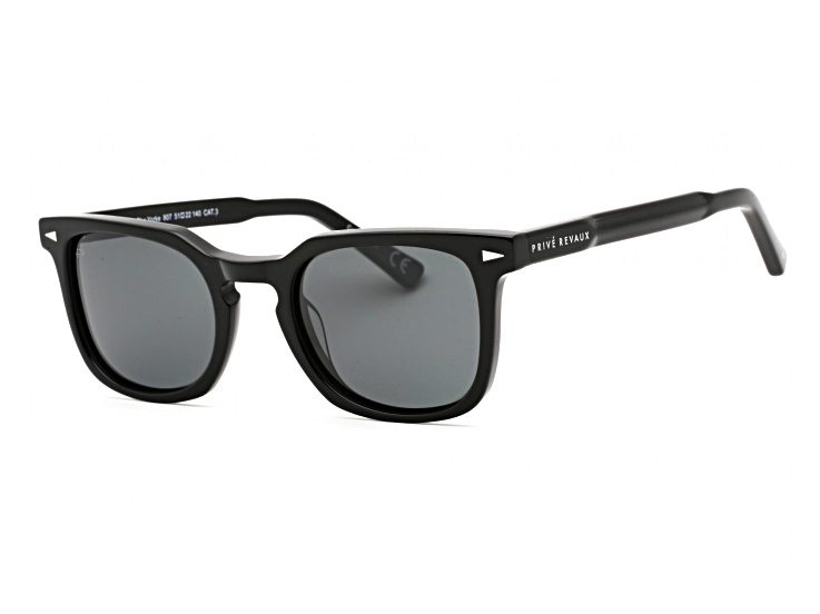 Prive Revaux Men's Yorke Black Square Frame / Gray Lenses Sunglasses