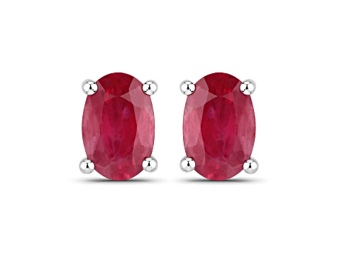 Red Coral Oval Tiny Stud Post Gemstone Geometric Minimalist  Women\'s Red Oval Crystal Stud Earrings main image 1