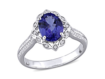 Picture of Tanzanite and Diamond 14K White Gold Ring 1.95ctw