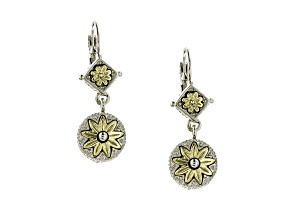 1928 Jewelry Two-Tone Double Drop Earrings