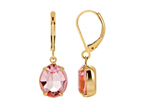 1928 Jewelry Gold-Tone Oval Pink Crystal Drop Earrings