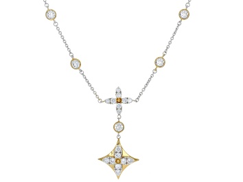 Picture of White Lab-Grown Diamond 14k Yellow Gold Over Sterling Silver Y Necklace 1.00ctw