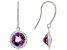 Purple Amethyst 14k White Gold Dangle Earrings 3.31ctw