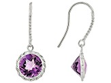 Purple Amethyst 14k White Gold Dangle Earrings 3.31ctw