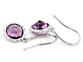 Purple Amethyst 14k White Gold Dangle Earrings 3.31ctw