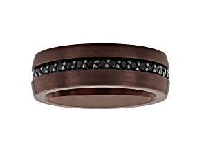Black Sapphire with Bronze IP Tungsten Band