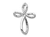 Rhodium Over 14K White Gold 1/6ct. Diamond Cross Chain Slide