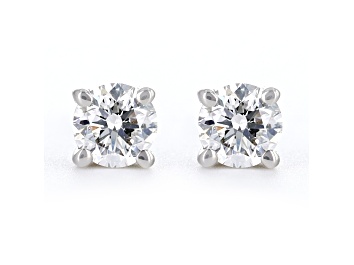 Picture of Round White IGI Certified Lab-Grown Diamond 18k White Gold Stud Earrings 0.50ctw