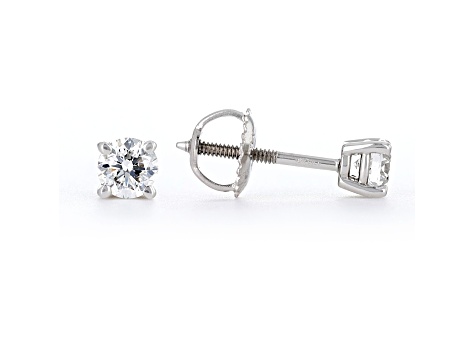 Certified White Lab-Grown Diamond E-F SI 18k White Gold Stud Earrings 0.50ctw