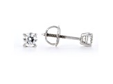 Certified White Lab-Grown Diamond E-F SI 18k White Gold Stud Earrings 0.50ctw