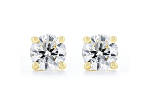 Certified White Lab-Grown Diamond 18k Yellow Gold Stud Earrings 0.50ctw