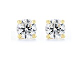 White IGI Certified Lab-Grown Diamond 18k Yellow Gold Stud Earrings 0.50ctw