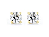 Certified White Lab-Grown Diamond E-F SI 18k Yellow Gold Stud Earrings 0.50ctw