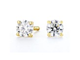 Certified White Lab-Grown Diamond E-F SI 18k Yellow Gold Stud Earrings 0.50ctw