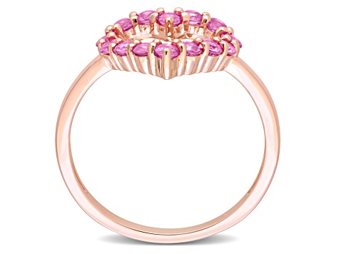 4/5 CT TGW Pink Sapphire Heart Ring in 10K Rose Gold