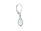 Blue Pear Shape Topaz Sterling Silver Earrings 4ct