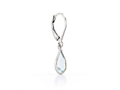 Blue Pear Shape Topaz Sterling Silver Earrings 4ct