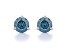 Blue Lab-Grown Diamond 14kt White Gold Martini Stud Earrings 2.00ctw