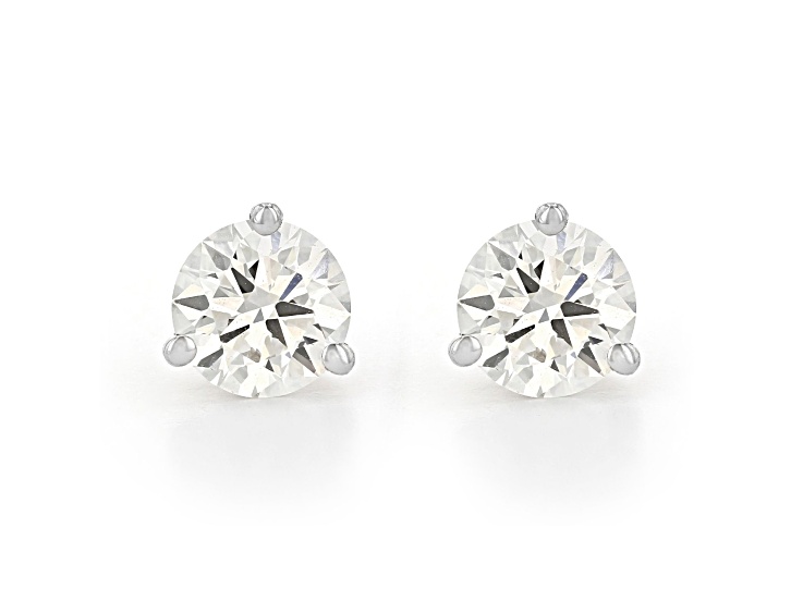 Certified White Lab-Grown Diamond H-I SI 14K White Gold Martini Solitaire Stud Earrings 2.00ctw