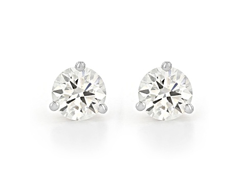 Certified White Lab-Grown Diamond H-I SI 14k White Gold Martini Stud Earrings 2.00ctw