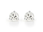 Certified White Lab-Grown Diamond H-I SI 14K White Gold Martini Solitaire Stud Earrings 2.00ctw