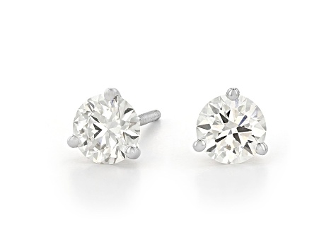 Certified White Lab-Grown Diamond H-I SI 14k White Gold Martini Stud Earrings 2.00ctw