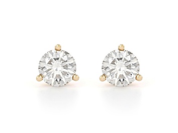 Picture of White lab-grown diamond 14kt yellow gold martini stud earrings 2.00ctw