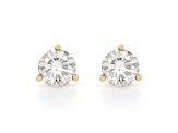 Certified White Lab-Grown Diamond H-I SI 14k Yellow Gold Martini Stud Earrings 2.00ctw