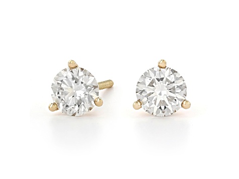 Certified White Lab-Grown Diamond H-I SI 14k Yellow Gold Martini Stud Earrings 2.00ctw