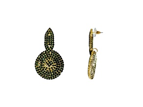Off Park® Collection, Gold-Tone Emerald Crystal Circle Drop Earrings.