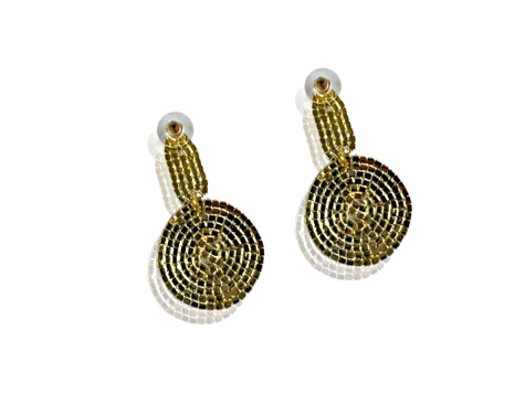 Off Park® Collection, Gold-Tone Emerald Crystal Circle Drop Earrings.