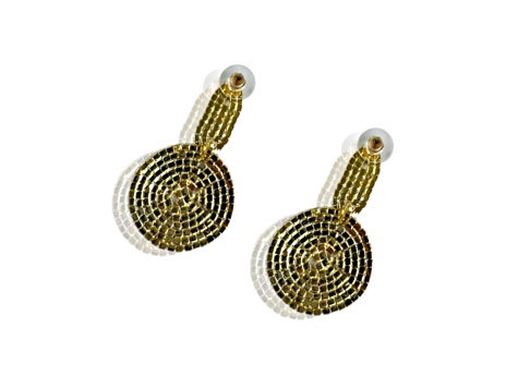 Off Park® Collection, Gold-Tone Clear Crystal Circle Drop Earrings.