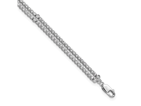 14K White Gold Lab Grown Diamond VS/SI GH with 1 Inch Extension Fancy Bracelet