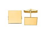 14K Yellow Gold Men's Square Cuff Links
