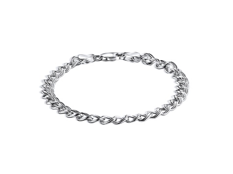 Silver Charm Link Chain Bracelet Size - 7.5 Inches - 1F1NSC | JTV