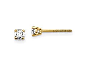 14K Yellow Gold Lab Grown Diamond 1/4ctw VS/SI GH Screw Back 4 Prong Earrings