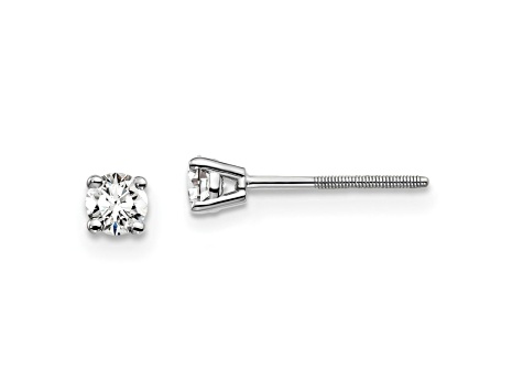 14K White Gold Lab Grown Diamond 1/4ctw VS/SI GH Screw Back 4 Prong Earrings