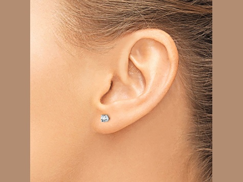 14K White Gold Lab Grown Diamond 1/4ctw VS/SI GH Screw Back 4 Prong Earrings