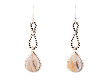 Picture of Barse Jewelry Astro Wood Opal Sterling Silver Drop Earrings