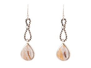 Barse Jewelry Astro Wood Opal Sterling Silver Drop Earrings