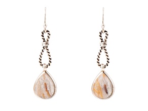 Barse Jewelry Astro Wood Opal Sterling Silver Drop Earrings