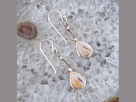 Barse Jewelry Astro Wood Opal Sterling Silver Drop Earrings