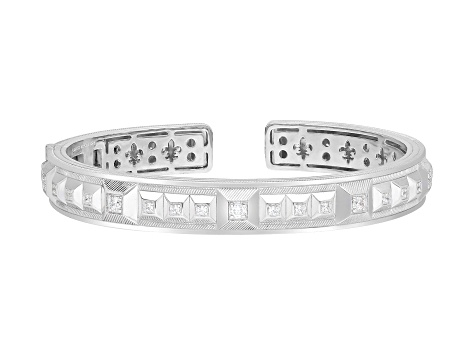 Judith Ripka "Cairo" 1.75ctw Bella Luce® Rhodium Over Sterling Silver Pyramid Cuff Bracelet