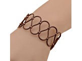 Stainless Steel Brown Cable Loops Stationary Bracelet