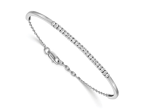 14K White Gold Lab Grown Diamond VS/SI GH, Bangle Bracelet