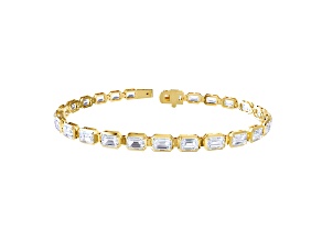 White Lab-Grown Diamond EF VVS-VS 14k Yellow Gold Tennis Bracelet 10.00ctw
