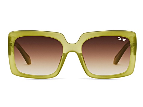 Quay Total Vibe Green Square Frame / Brown Lenses Sunglasses