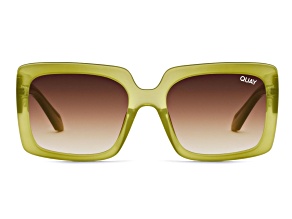 Quay Total Vibe Green Square Frame / Brown Lenses Sunglasses