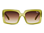 Quay Total Vibe Green Square Frame / Brown Lenses Sunglasses